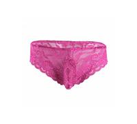 YiZYiF Boxer Homme Dentelle String Slip Transparent Culotte sous-Vêtement Hot Short Bas de Pyjama Bikini Erotique Lingerie de Nuit Underwear M-XL Rose Vif A XL