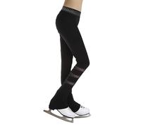 YiZYiF Enfant Fille Collants de Patinage Pantalon de Danse Patinage Artistique Brillant Strass Legging de Sport Gymnastique Gym Danse 5-16 Ans Noir 13-14 Ans