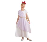 YiZYiF Enfant Fille Costume Déesse Grecque Déguisement Toge Romaine Grec Robe de Princesse Noël Anniversaire Fête Halloween Carnaval Cosplay Costume 5-16 Ans Violet 15-16 ans