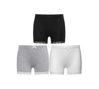 YiZYiF Enfant Filles Lot de 3 Short Cycliste Dentelle Legging Courte sous Robe Boxer Sport Danse Yoga sous-vêtement Respirant Culotte Sécurité Underwear 2-14 Ans Noir et Gris et Blanc 9-10 Ans