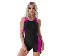 YiZYiF Femme Maillots de Bain 1 Pièce Body Combishort Débardeur Combinaison de Natation sans Manches Bodysuit Jumpsuit Surfing Plongée Plage S-3XL Rose Red A 3XL