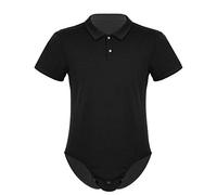 YiZYiF Homme Body Chemise T-Shirt à Manche Courte String Bodysuit Sport Fitness Gymnastique Justaucorps Danse Jazz Latine Salopette Maillot de Corps M-2XL Noir Medium