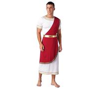 YiZYiF Homme Déguisement Mr. Toga Toge Romain Grecque Robe Médiéval Manches Courtes Costume Halloween Carnaval Une Epaule Jupe Mankini Cosplay Soirée Fête S-3XL Bourgogne D L