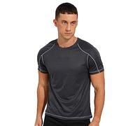 YiZYiF Homme Rashguard T-Shirt Col Rond à Manches Courtes Maillot de Bain Anti-UV UPF 50+ Surf Tee Shirt de Natation Plongée Plage Swimwear Sechage Rapide M-8XL Gris foncé 3XL