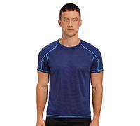 YiZYiF Homme Rashguard T-Shirt Col Rond à Manches Courtes Maillot de Bain Anti-UV UPF 50+ Surf Tee Shirt de Natation Plongée Plage Swimwear Sechage Rapide M-8XL Bleu foncé 3XL