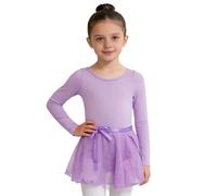 YiZYiF Justaucorps de Danse Enfant Fille Tutu Danse Classique Ensemble Deux Pièces Léotard Body + Jupe Gymnastique Ballet Dancewear 2- -8 Ans B Violet 3-4 Ans