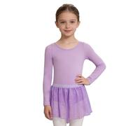 YiZYiF Justaucorps de Danse Enfant Fille Tutu Danse Classique Ensemble Deux Pièces Léotard Body + Jupe Gymnastique Ballet Dancewear 2- -8 Ans Un Violet 5-6 Ans