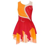 YiZYiF Justaucorps Gymnastique Enfant Fille Robe Danse Classique Ballet Asymétrique Tenue de Patinage Artistique Robe Danse Lyrique Contemporaine Dancewear 5-16 Ans