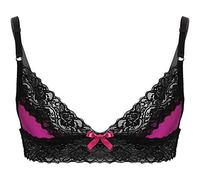 YiZYiF Lingerie Dentelle Homme Débardeur Sissy Soutien-Gorge Bra sous-Vêtement Gay Déguisement Travesti Top Vêtement de Nuit Cosplay Clubwear M-XL Rose Vif M