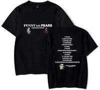 YIZZZFA Damiano David Funny Little Fears 2025 T-Shirt Manches Courtes Unisexe À Courtes Respirant, Été Décontracté Polyesterd,Noir,4XL