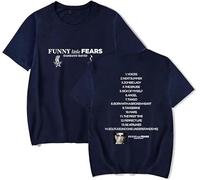 YIZZZFA Damiano David Funny Little Fears 2025 T-Shirt Manches Courtes Unisexe À Courtes Respirant, Été Décontracté Polyesterd,Bleu,4XL