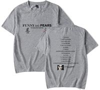YIZZZFA Damiano David Funny Little Fears 2025 T-Shirt Manches Courtes Unisexe À Courtes Respirant, Été Décontracté Polyesterd,Gris,S