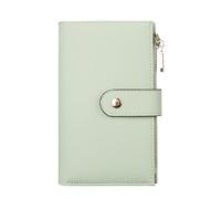 YJ-NEFELI Portefeuille pour femme en cuir RFID avec porte-cartes de crédit à trois volets pour femme, porte-monnaie de taille moyenne avec porte-stylo, Vert, 6.5''x 4.2''x 1.4'', Décontracté
