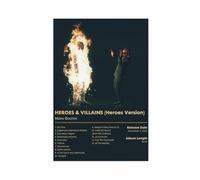 YJACED Metro Boomin - Heroes & Villains (Heroes Version) - Poster d'album sur toile pour décoration de chambre à coucher, bureau, cadeau (50 x 75 cm)