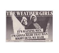 YJACED Mini poster vintage original sur toile de magazine Clipping - The Weather Girls - It's Raining Men - Décoration murale pour salon, chambre à coucher - 20 x 30 cm