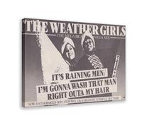 YJACED Mini poster vintage original sur toile de magazine Clipping - The Weather Girls - It's Raining Men - Décoration murale pour salon, chambre à coucher - 50 x 75 cm