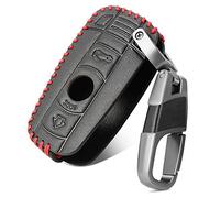 YJADHU Porte-clés en Cuir Couverture télécommande Porte-clés étui à clés de Voiture, adapté pour BMW E90 E60 E70 E87 3 5 6 série M3 M5 X1 X5 X6 Z4