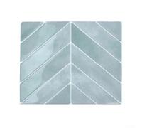 YJC0273 Stickers muraux à chevrons blancs avec couche tactile en résine époxy 3D pour espaces contemporains de cuisine et de salle de bain