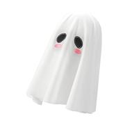 Yjcnelcr Accessoire à capuche réutilisable en polyester léger et extensible avec queue de 42 cm pour maquillage d'horreur et thème d'Halloween, blanc, taille unique