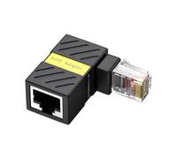Yjcnelcr Adaptateur Ethernet RJ45 mâle vers femelle - Adaptateur Ethernet RJ45 coudé à 90 degrés Cat6 - Rallonge blindée
