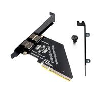 Yjcnelcr Adaptateur hôte PCIe 4.0X8 vers SFF 8612 8612 Carte d'extension à 2 ports pour disque solide à vitesse rapide