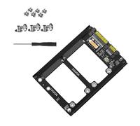 Yjcnelcr Adaptateur mSATA vers SATA3.0 double mSATA vers SATA 3.0 6 Gbps carte adaptateur avec boîtier en métal