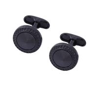 Yjcnelcr Boutons de manchette noirs pour homme - Cadeaux de manchette - Col de manchette - Chemise de smoking - Souvenirs de mariage délicats pour homme, Size Approx. 1.7cm/ 0.67in, Métal