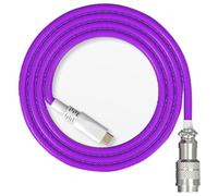 Yjcnelcr Câble USB C spiralé pour clavier d'ordinateur, câble de clavier mécanique à double gainage avec USB en métal détachable
