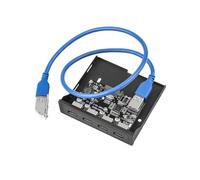 Yjcnelcr Carte d'extension PCIE vers 4 ports USB 3.0 pour panneau avant pour ordinateur de bureau avec alimentation SATA