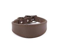 Yjcnelcr Collier large rembourré en cuir véritable pour lévriers italiens