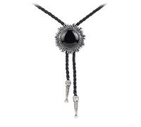 Yjcnelcr Cravate réglable populaire occidental adolescents hommes femmes danse cravate punk chemise alliage pierres précieuses boucle, Argent thaïland, Size Approx. 100cm/ 39.37in