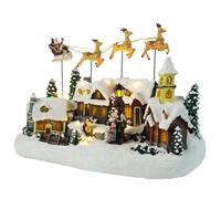 Yjcnelcr Décoration de Noël musicale en résine avec mélodies festives pour intérieur - Décoration de Noël musicale avec lumières