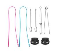 Yjcnelcr Ensemble d'enfile-aiguille flexible/plat, en acier inoxydable, crochet tourneur de boucle de couture,