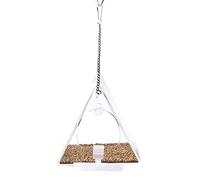 Yjcnelcr Mangeoire à oiseaux en acrylique transparent avec ventouse et chaîne de suspension pour observer les oiseaux à l'intérieur et à l'extérieur