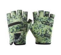 Yjcnelcr Mitaines confortables pour pêcheur UPF50 + Protection solaire Respirante Élastique Pour Unisexe Gants de Pêche Polyester