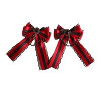 Yjcnelcr Pinces à cheveux pour femme - Barrettes à cheveux gothiques en ruban avec nœud - Pour queue de cheval - Élégant - Pour Halloween - Accessoires de cheveux pour femmes et filles