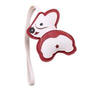 Yjcnelcr Porte-clés humoristique en cuir synthétique à suspendre pour sacs à dos, clés ou cadeau humoristique en forme de chien, rouge vin, taille unique