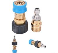 YJDOORPLAY Adaptateur de coupleur à dégagement rapide pour nettoyeurs haute pression M22F M22M, connecteur de tuyau haute pression de 22 mm à 14 mm, raccord et raccord pour accessoires Karcher, bleu