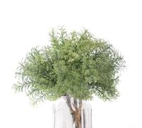 YJDOORPLAY Bouquet de fleurs d'artemisia artificielles pour décoration d'intérieur, résistant aux UV, pas nécessaire, tiges personnalisables pour salon, chambre à coucher, bureau (blanc et vert)