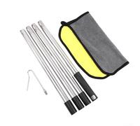 YJDOORPLAY Kit de crochets de nettoyage de piscine en acier inoxydable, extensible de 1,2 m ou 1,6 m avec 4 crochets, ensemble de tige pour piscine hors sol et enterrée (#6)