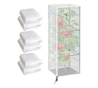 YJDOORPLAY Lot de 3 filets à oiseaux de jardin avec fermeture éclair et cordon de serrage, en maille PE respirante pour cages à tomates, plantes, légumes, protection contre les oiseaux, les cerfs, les