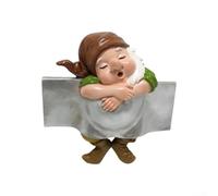 YJDOORPLAY Statuette de nain de jardin décorative en résine résistante aux intempéries pour jardin, terrasse, balcon, décoration printanière, 10,8 x 11,5 x 3,3 cm, multicolore