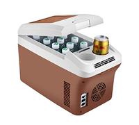 YJDQ Glacière Électrique Portable 15L Brown D'Économie D'Énergie Et Silencieuse Pratique Et Pratique de Voiture Réfrigérateur Chaud Et Froid Très Approprié Pour Voyages D'Affaires,Camping