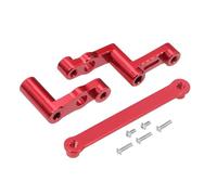 YJDTESVC CNC Aluminum Modification Steering Link Group Assembly Tie Rod for 1/16 MJX Hyper Go 16207 16208 16209 16210 H16 H16BM RC Parts(Steering Group Red)