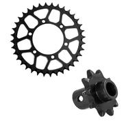 YJDTESVC Ensemble de pignons Avant 10 Dents en Acier au Carbone Moyen + pignon arrière 36 Dents en Aluminium 7075T + chaîne à pignons 70 Sections for Moto LOSI-1/4 Promoto-MX(36T 10T Gear)