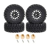 YJDTESVC Lot de 4 Jantes et pneus à Billes en métal 62 x 24 mm, 1,2 Pouce, for Voiture sur chenilles RC 1/18/1/24 TRX4M Axial SCX24 AX24 FCX24