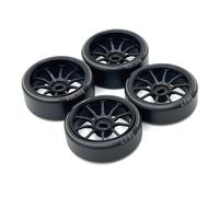 YJDTESVC Lot de 4 pneus de dérive en Plastique Dur, Jantes métalliques for Wltoys 284131 K969 K989 P929 Mini-Z 1/28 RC Car Upgrade Parts, 3