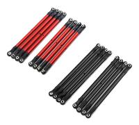 YJDTESVC Lot de 8 biellettes de Liaison RC en Alliage d'aluminium, empattement de 313 mm, for Voiture sur chenilles 1/10 AXIAL SCX10 90046 TRX4 RC, Accessoires for Camion(Rot)