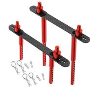 YJDTESVC Supports de carrosserie de Voiture RC, Coque Avant et arrière en Alliage métallique for Axial SCX10 II 90046 90047 1/10 RC Crawler Car Parts(Front and Rear Red)