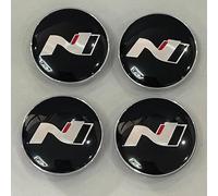 YJDWWJTB 4 Pièces Cache Moyeu pour Hyundai N Line i30 i20 Sonata Tucson 60mm,Capuchons Centraux de Moyeu Bouchon Jante Cache Jante pour Voitures Accessoires
